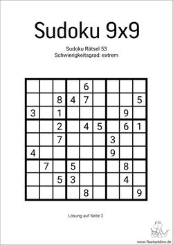 Sudoku extrem zum kostenlosen Download
