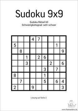 Sudoku Hölle extra schwer zum Ausdrucken