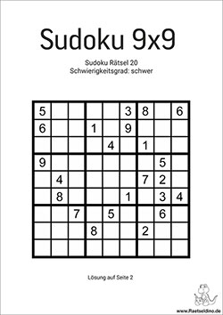Sudoku schwer Hölle