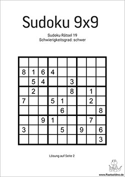 Sudoku schwer teuflisch extrem
