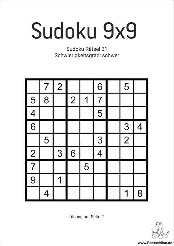 Sudoku schwer zum Ausdrucken