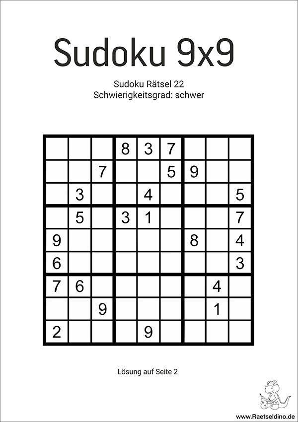 Sudoku sehr schwer ausdrucken