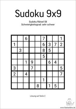Super schweres Sudoku für Rätselprofis