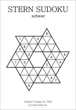 Kostenlose Stern Sudoku schwer