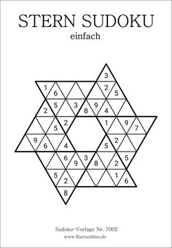 Stern Sudoku Stufe einfach kostenlos drucken