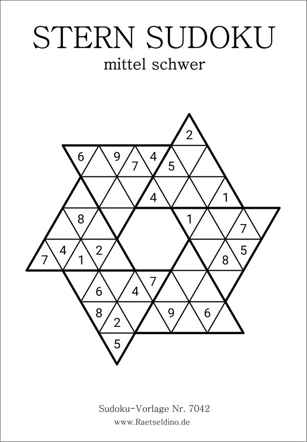 Stern Sudoku mittel schwer drucken