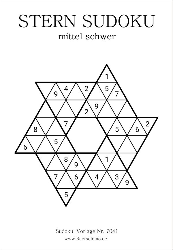Stern Sudoku mittel-schwer