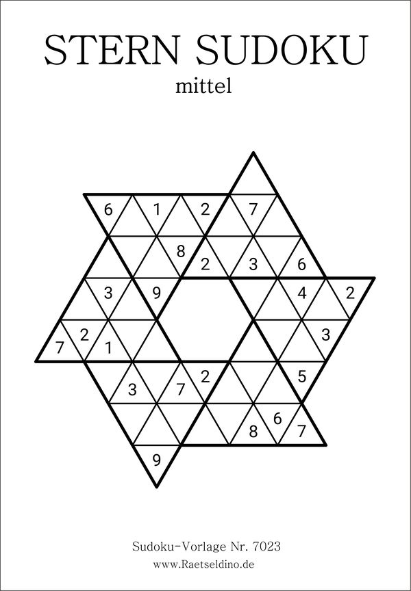 Stern Sudoku PDF Vorlage