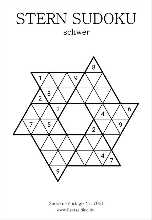 Stern Sudoku mittel schwer drucken