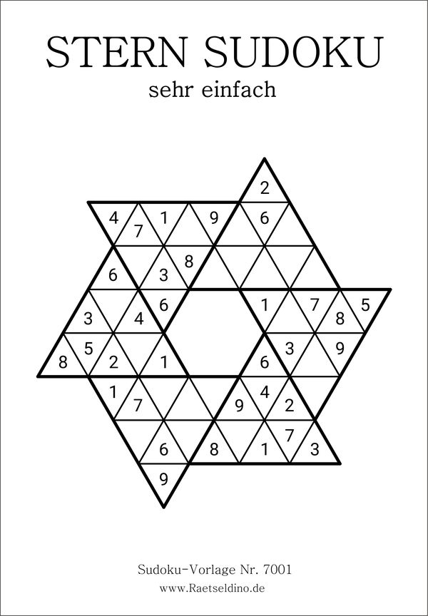 Stern Sudoku sehr einfach