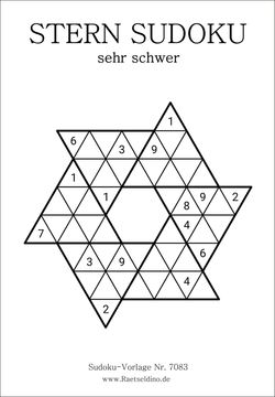 Stern Sudoku sehr schwer als PDF-Vorlage