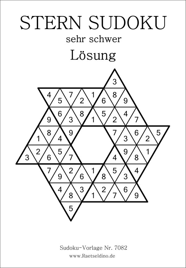 Stern Sudoku sehr schwer zum Ausdrucken