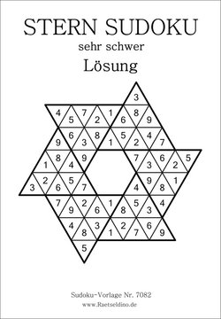Stern Sudoku Stufe sehr schwer zum kostenlosen Drucken