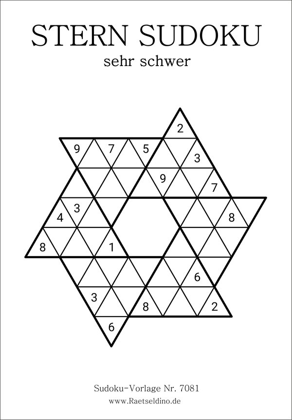 Stern Sudoku sehr schwer
