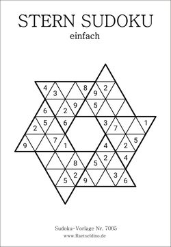Stern Sudoku einfach gratis ausdrucken