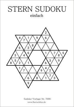 Stern Sudoku Stufe leicht ausdrucken