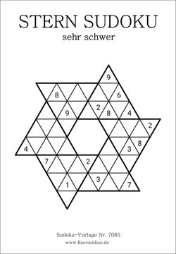 Stern Sudoku super schwer zum gratis Drucken