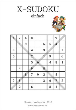 X Sudoku einfach als PDF download