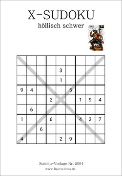 X Sudoku höllisch schwer