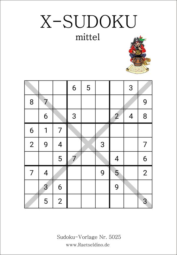 X Sudoku mit Lösung