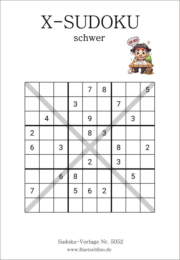 X Sudoku schwer ausdrucken