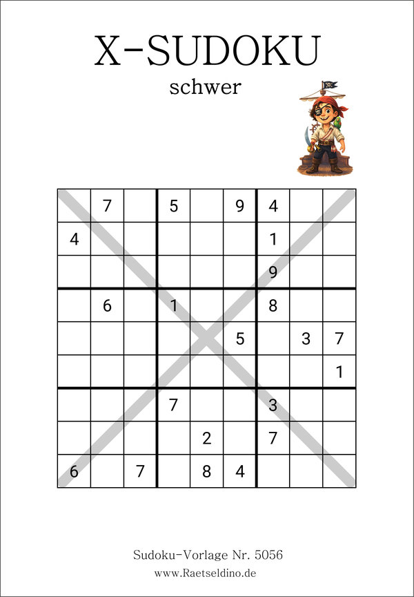 X Sudoku schwer für Profis