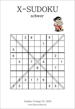 X Sudoku schwer kostenfrei drucken