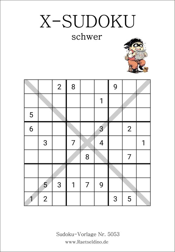 X Sudoku schwer kostenlos