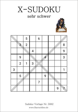 X Sudoku sehr schwer gratis drucken