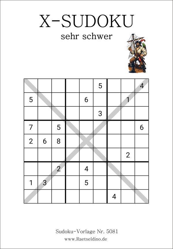 X Sudoku sehr schwer
