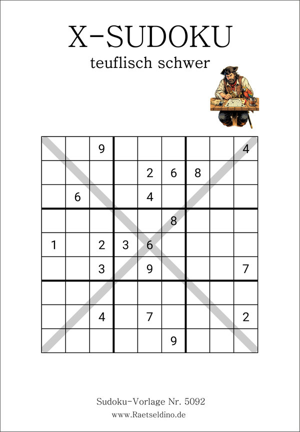 X Sudoku teuflisch schwer