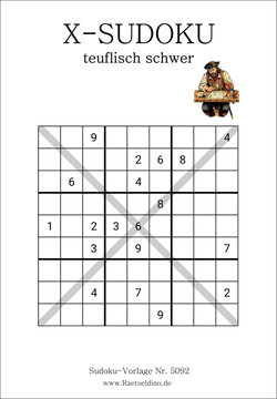 X Sudoku teuflisch zum Ausdrucken