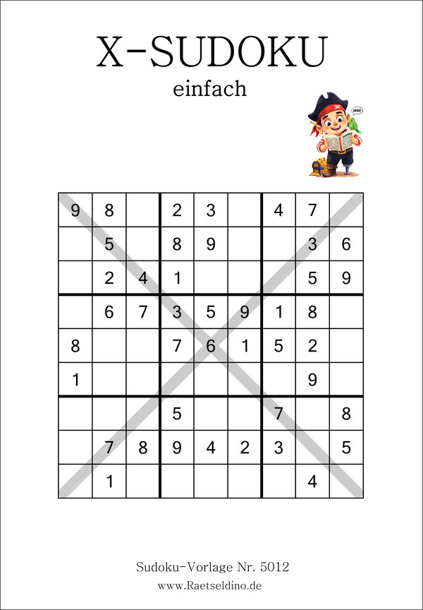X Sudoku zum Drucken