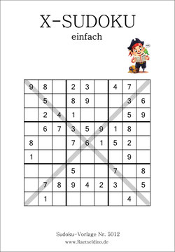 X Sudoku zum freien Ausdrucken