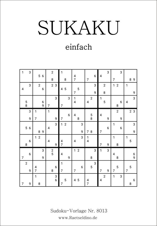 Sukaku einfach zum Ausdrucken