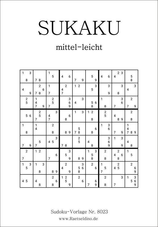 Sukaku Stufe mittel-leicht mit Lösung