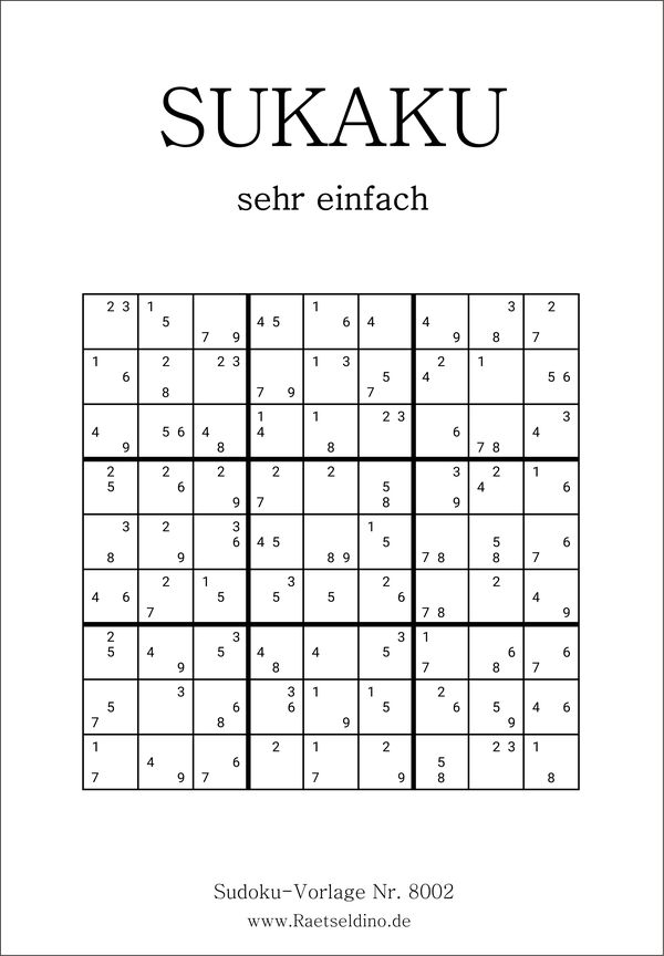 Sukaku sehr leicht für Anfänger
