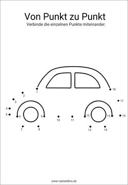 Von Punkt zu Punkt Auto für Kinder
