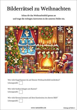 Bilderrätsel Weihnachten kostenlos drucken