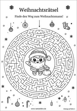 Rätsel Weihnachtsmann zum Ausdrucken