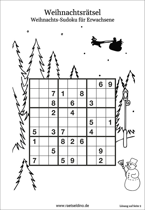 Weihnachts Sudoku für Erwachsene