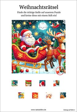 Weihnachtspuzzle Rätsel mit Lösung