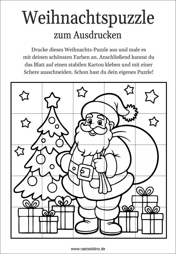 Weihnachtspuzzle zum Ausdrucken
