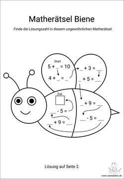 Biene Rechenraetsel Grundschule