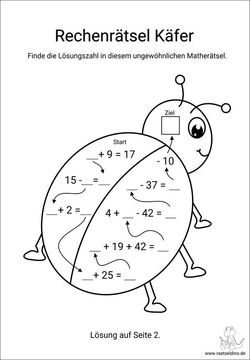 Rechenrätsel Kinder kostenlos ausdrucken